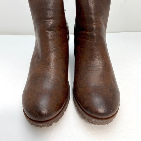 KORKS Elsie Ankle Chunky Heel Booties in Brown Size 10 - Picture 3 of 14